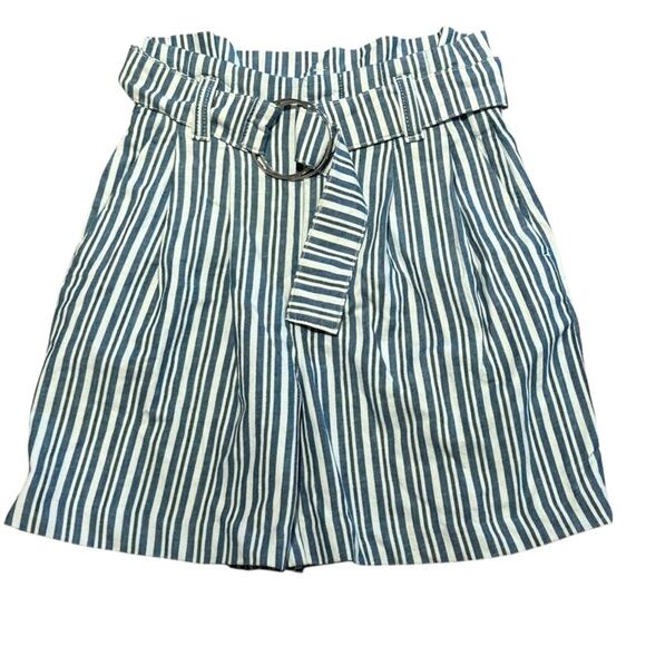 Free People Pants - Free People Striped High-Waisted Shorts with Belt Womens Small